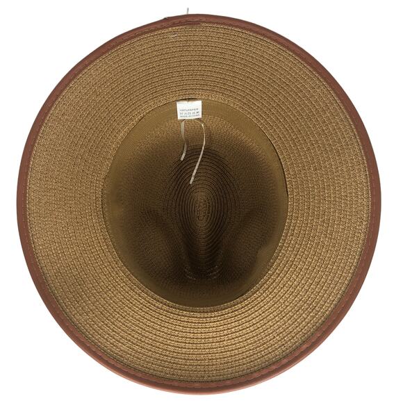 Riah Fashion Brown Straw Woven Fedora - Picture 8 of 9